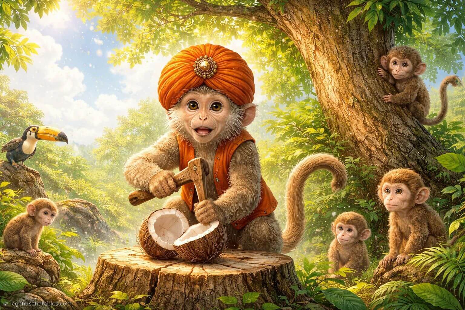 The Monkey and the Wedge — Legends and Fables